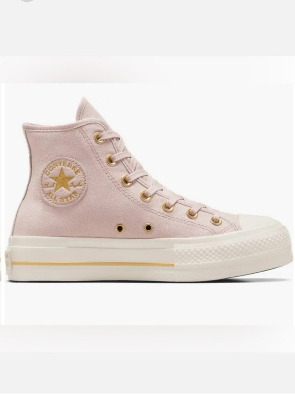 Converse Canvas "CTAS Lift Hi' High Top Sneakers Soft Pink Gold Womens Size 6